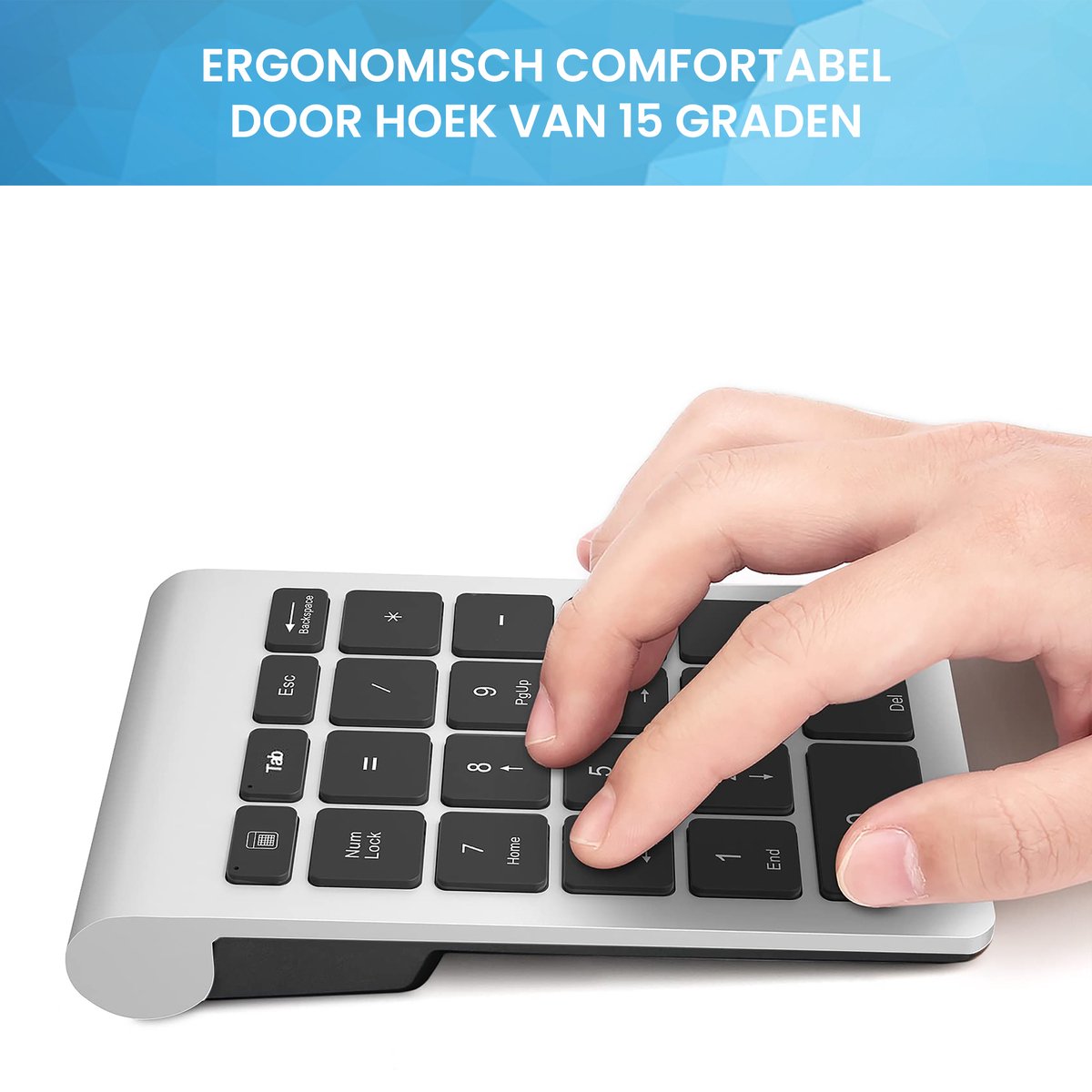 YONO Numpad Draadloos - Numeriek Toetsenbord - Keypad 2.4 ghz - Zilver