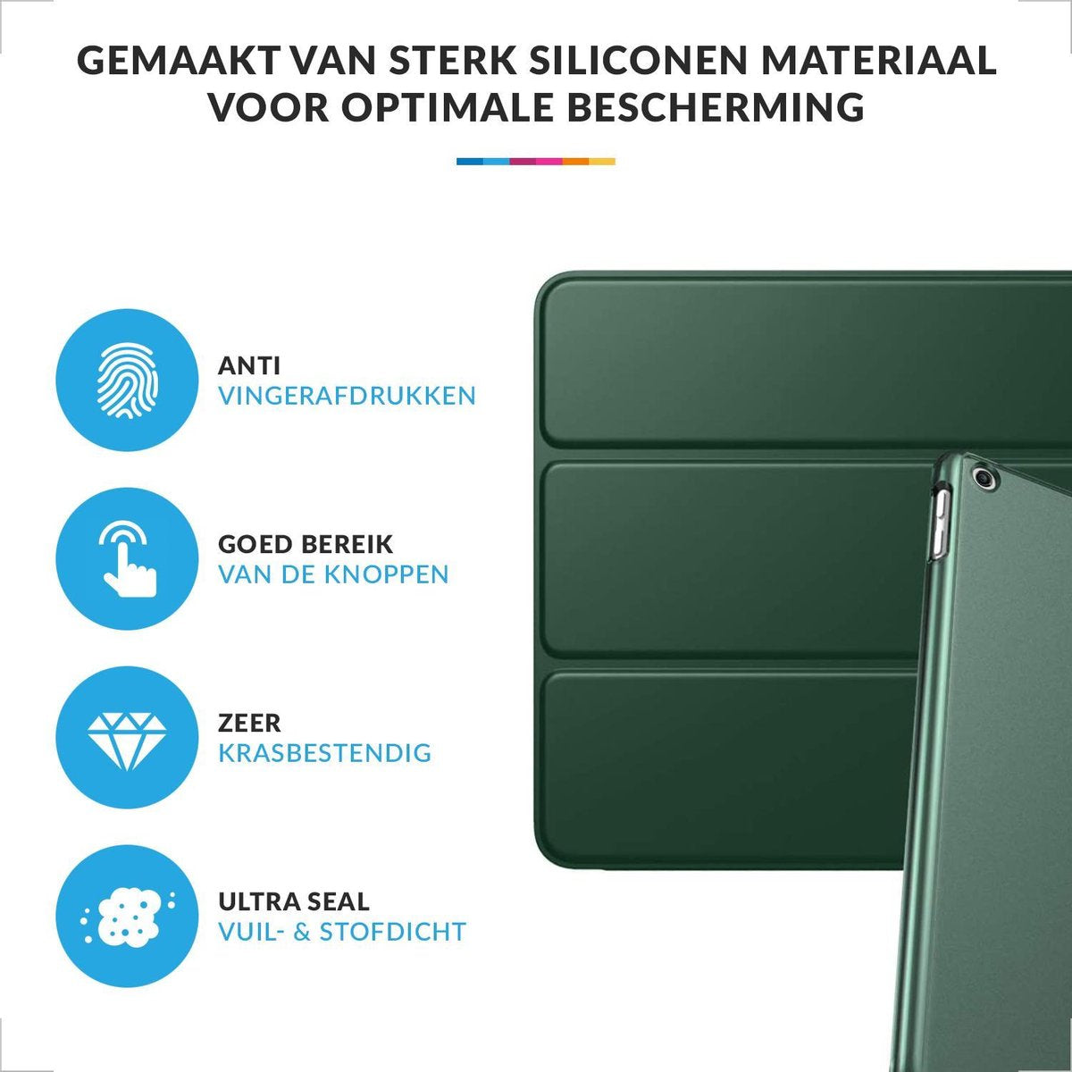 YONO Hoes geschikt voor iPad 10.2 inch – 7e/8e/9e Generatie Cover Case – Donkergroen