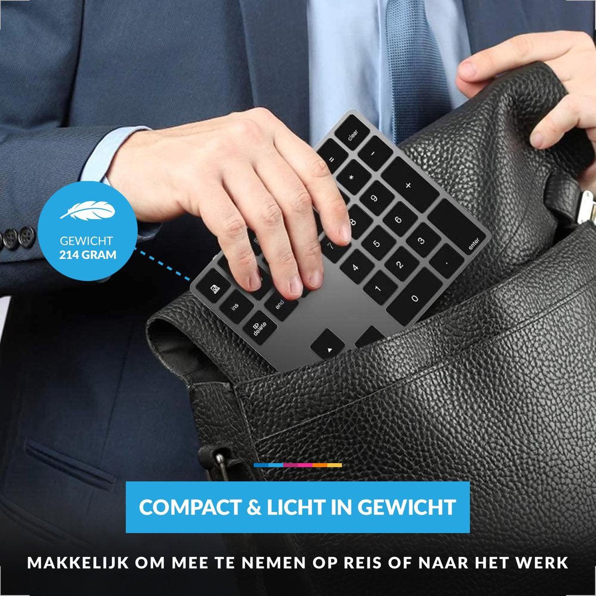 YONO Numpad Draadloos – Numeriek Toetsenbord met Bluetooth – Keypad geschikt voor Apple en Microsoft – Space Grey