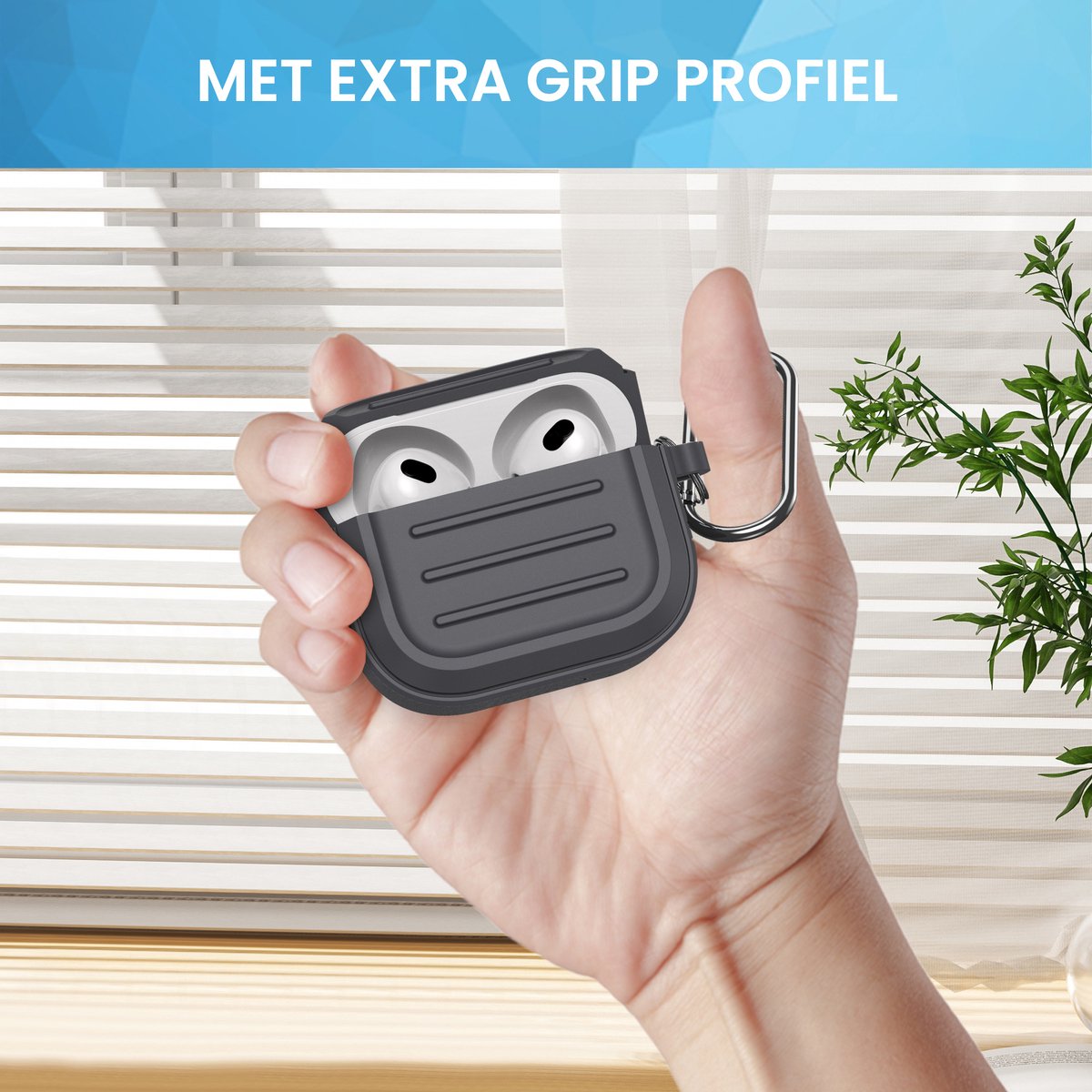 YONO Hoesje geschikt voor Apple Airpods 3 - Army Case - Grijs