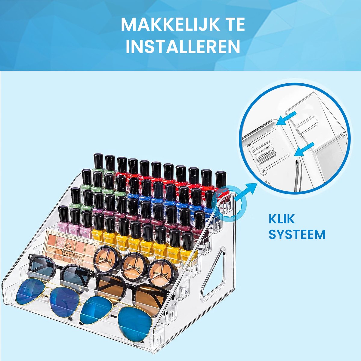 YONO Nagellak Organizer - Opbergen Display Rek - Transparant