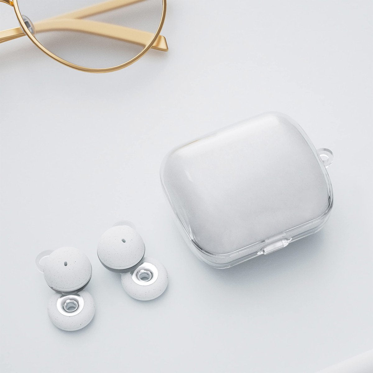 YONO Soft Case geschikt voor Sony Linkbuds WF-L900 - Hoesje met Clip - Transparant