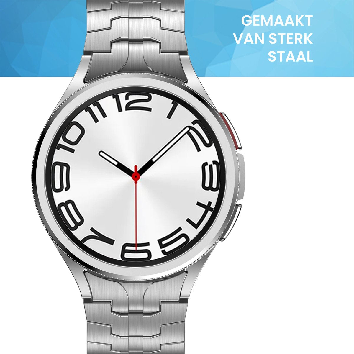 YONO Stalen Vlinder Bandje 20mm - Horlogebandje geschikt voor Samsung Galaxy Watch 7/6/5/4 (40/43/44/47mm Classic & Pro) - Zilver