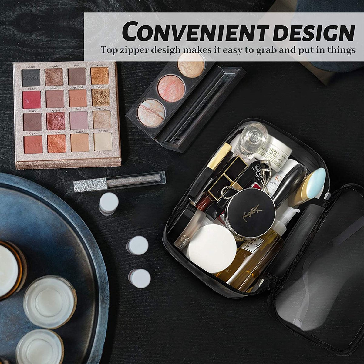 YONO Doorzichtige Reis Toilettas voor Toiletartikelen – Travel Make Up Organizer Tasje – Transparant