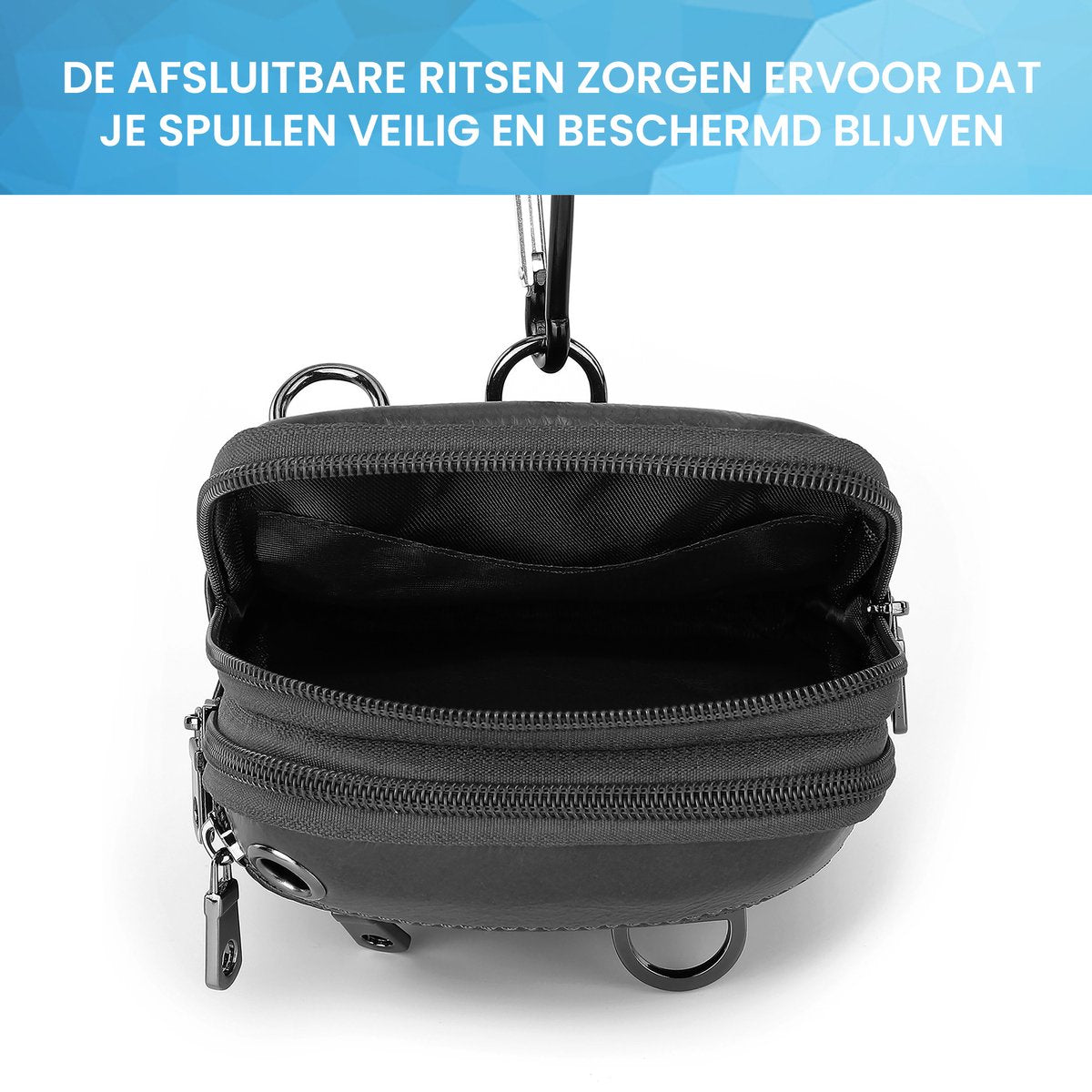 YONO Telefoontasje Leer - Crossbody Schouder Tas - Zwart