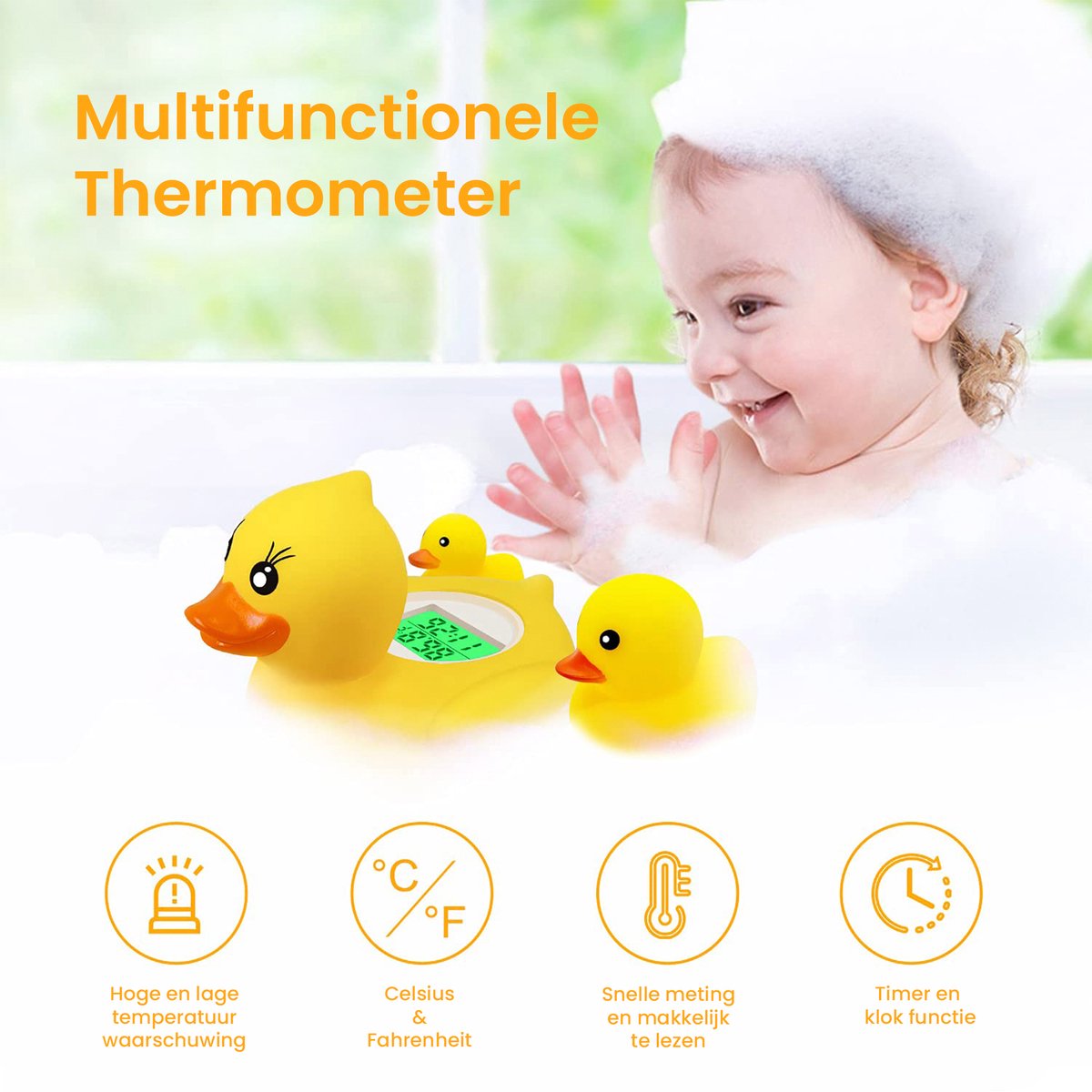 YONO Badthermometer Baby Digitaal - Drijvende Water Thermometer - Bad Eend