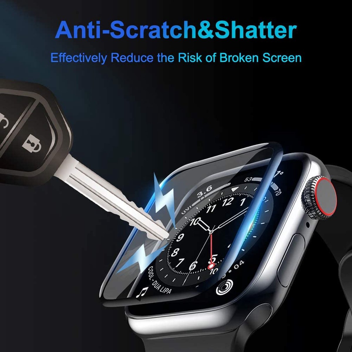 Screen protector geschikt voor Apple Watch - 44mm - Curved Edges - Volledige Bescherming - 3-Pack