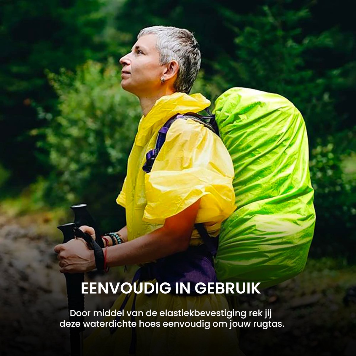 YONO Regenhoes Backpack Waterdicht - Reflecterende Rugzak Hoes Vliegtuig - 60 tot 70 Liter - Fluoriserend - XL