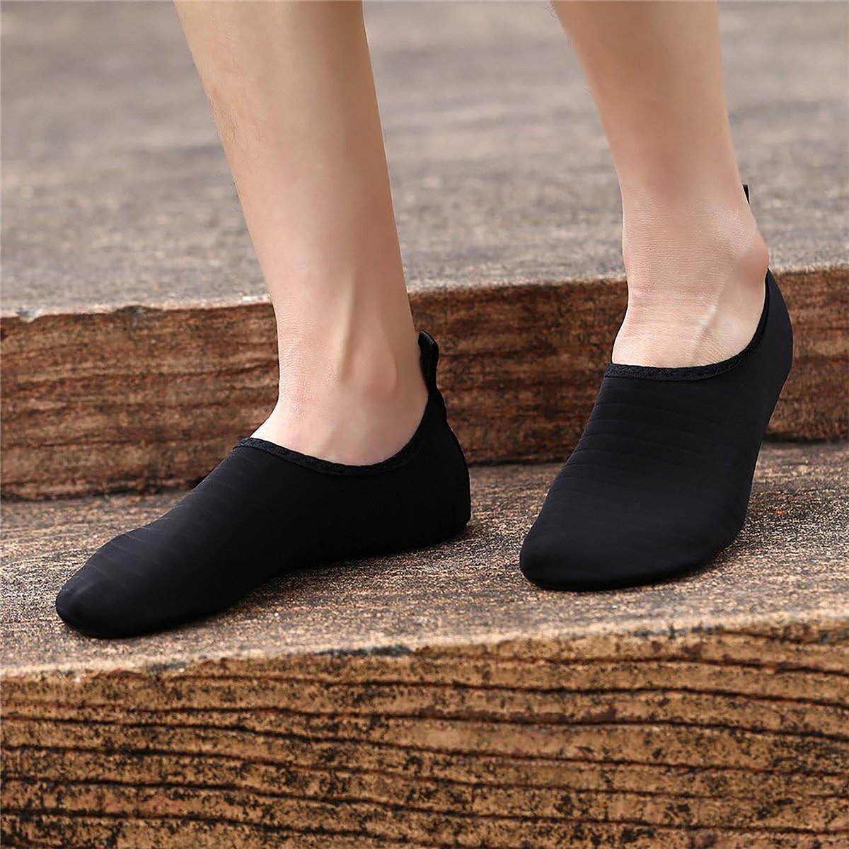 YONO Waterschoenen voor Volwassenen - Anti-Slip Zwemschoenen Dames en Heren - Zwart - Maat 44-45