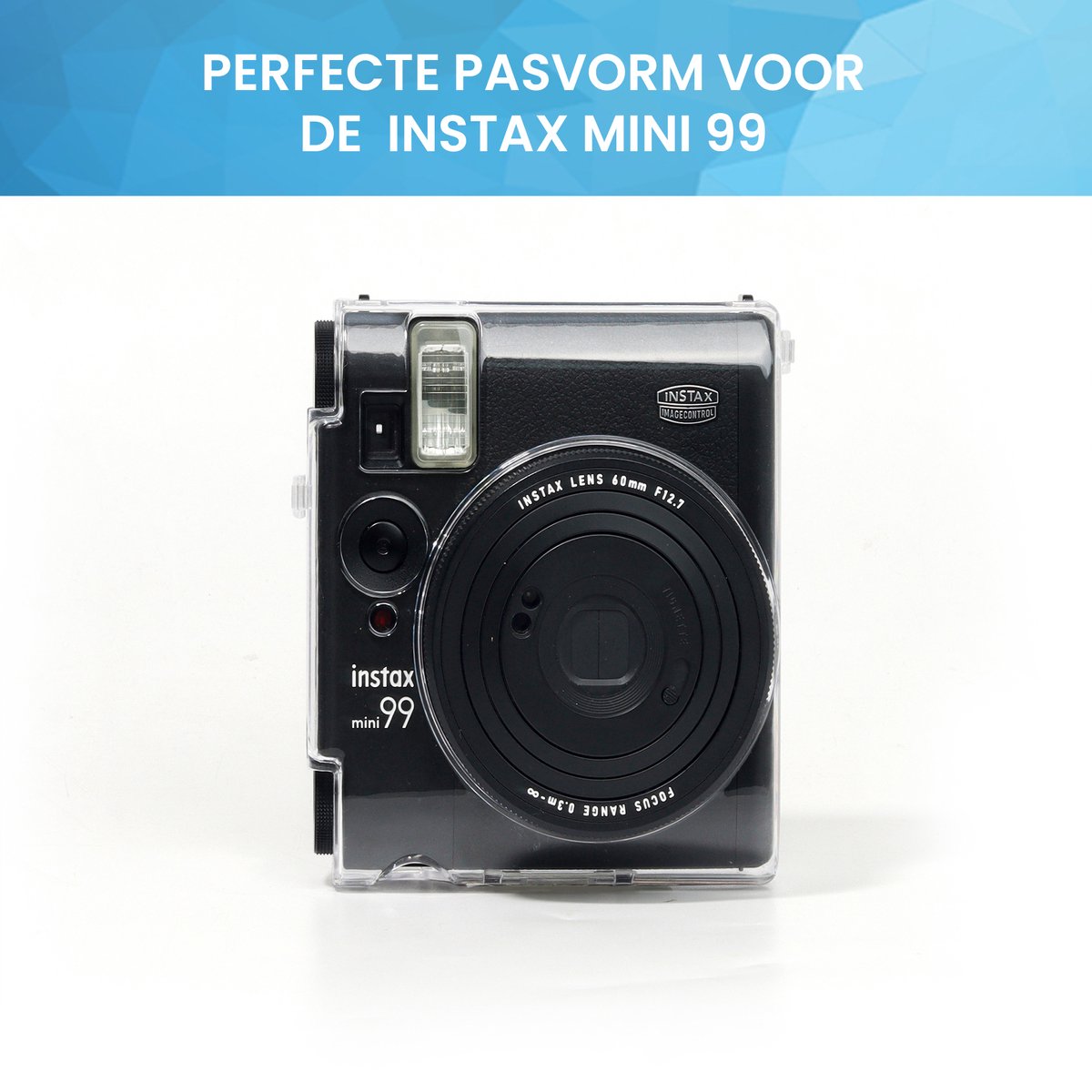 YONO Case geschikt voor Fujifilm Instax Mini 99 - Hoesje met Schouderriem - Transparant