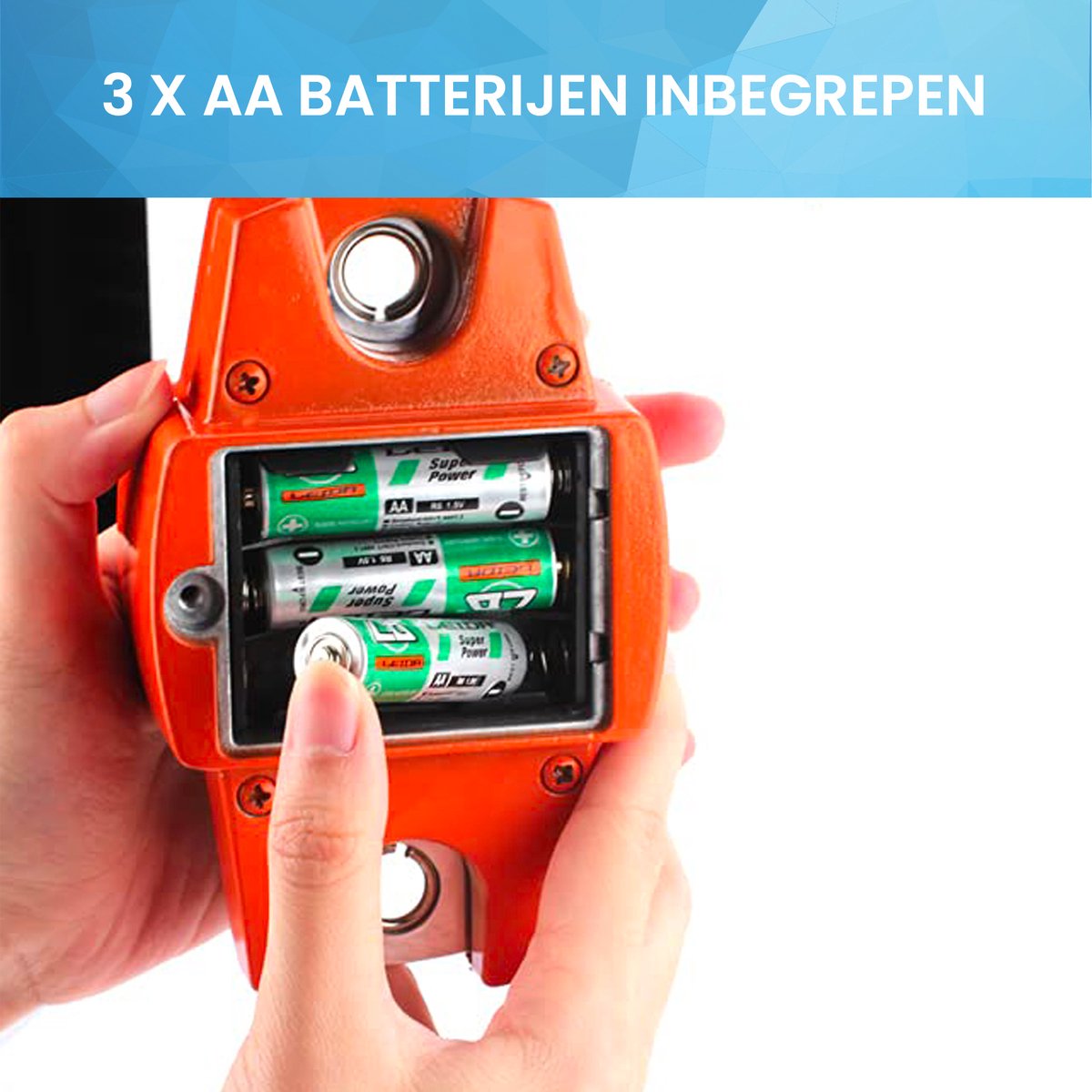 YONO Digitale Weeghaak - Kraanweegschaal 300 kg / 100 g - RVS Hang Weegschaal - Oranje