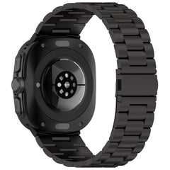 YONO Schakel Bandje geschikt voor Samsung Galaxy Watch Ultra 47mm - Luxe Stalen Horlogebandje - Zwart