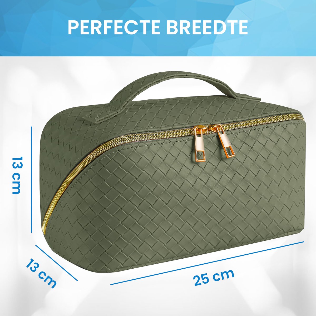 YONO Reis Make Up Tas - Toilettas Etui - Cosmetica Tas - Beauty Case Organizer - Large - Donkergroen