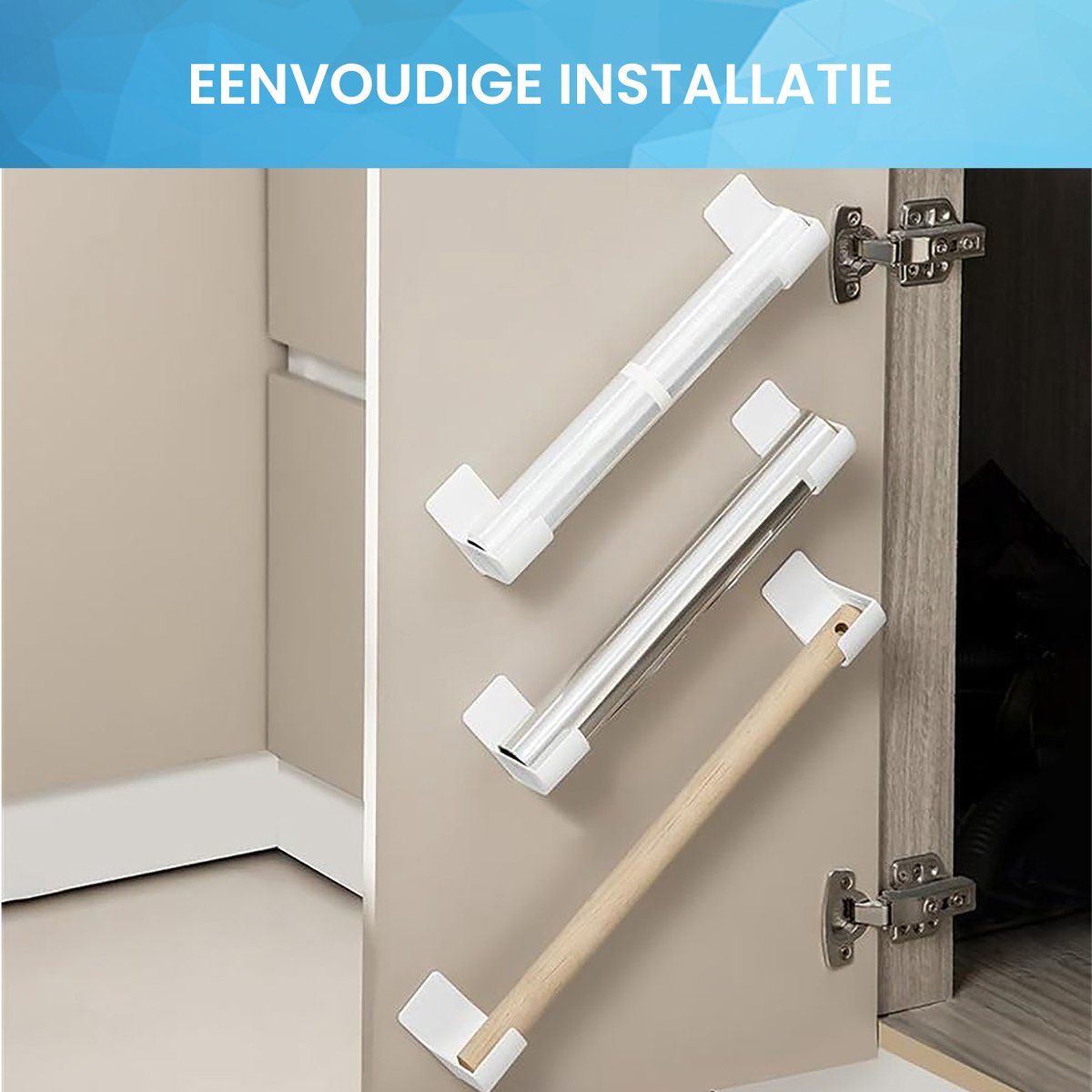 YONO Rollenhouder Zelfklevend - Folie Dispenser - Houder voor Aluminiumfolie en Huishoudfolie - Set van 2 - Wit