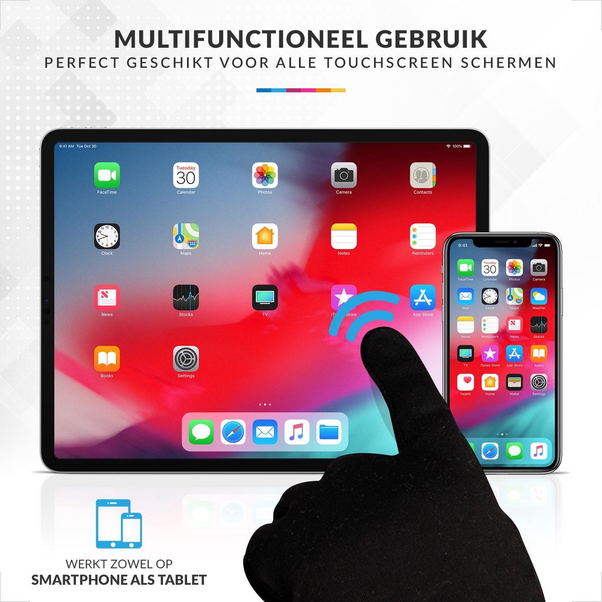 YONO Handschoenen met Touchscreen Functie - Winter Sporthandschoenen Fleece Heren en Dames Unisex - Zwart - Medium