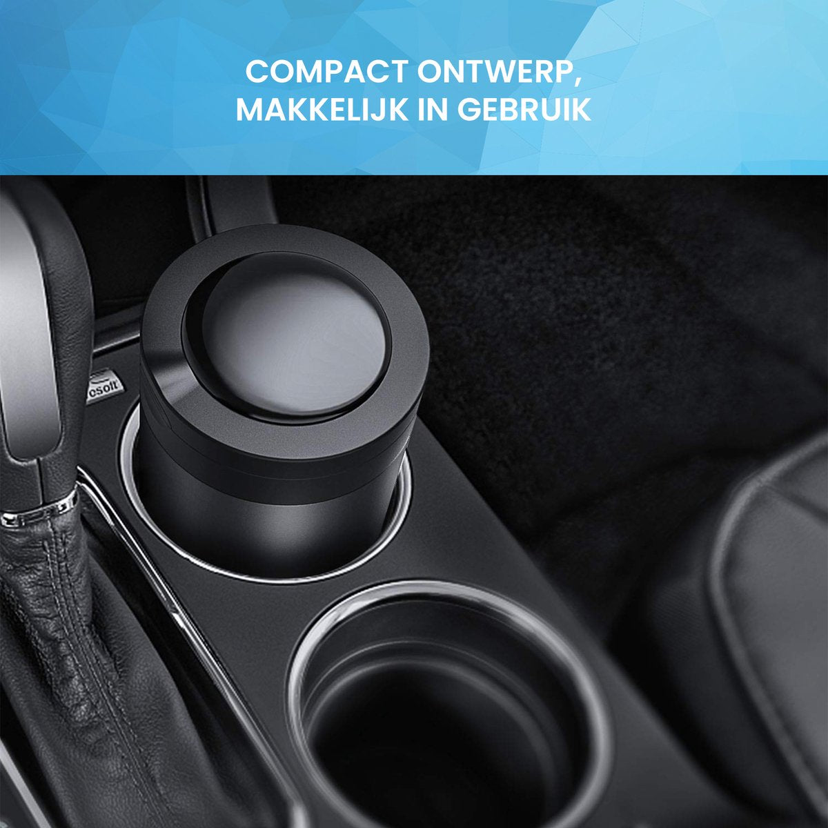 YONO Auto Asbak met LED Verlichting - Asbak met Deksel geschikt voor Bekerhouder - Zwart