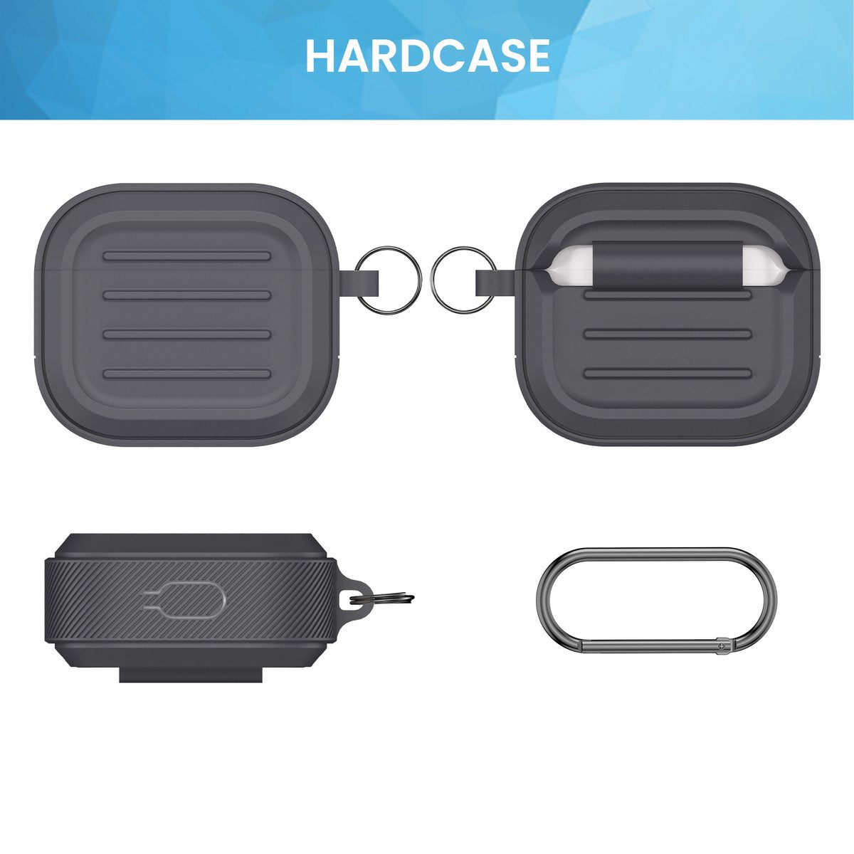 YONO Hoesje geschikt voor Apple Airpods 3 - Army Case - Grijs