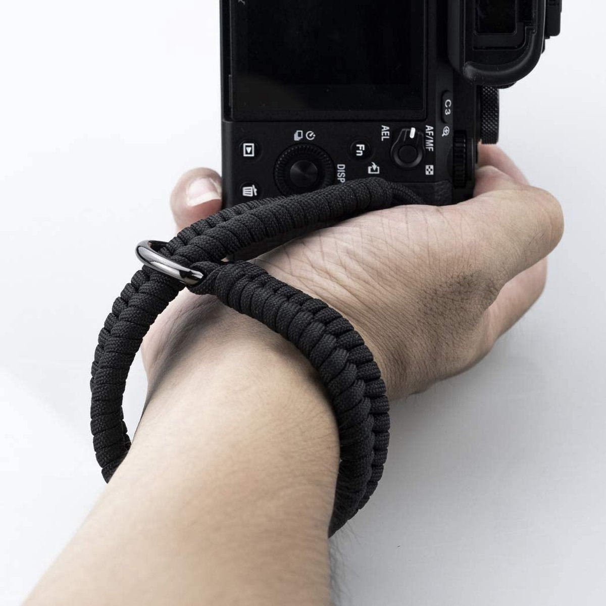YONO Nylon Camera Polsband Universeel – Wrist Strap – Handvat Grip – Hand Riem geschikt voor Canon / Nikon / Sony – Zwart