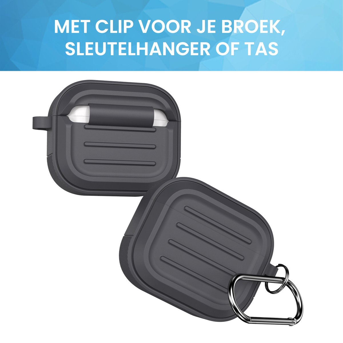 YONO Hoesje geschikt voor Apple Airpods 3 - Army Case - Grijs