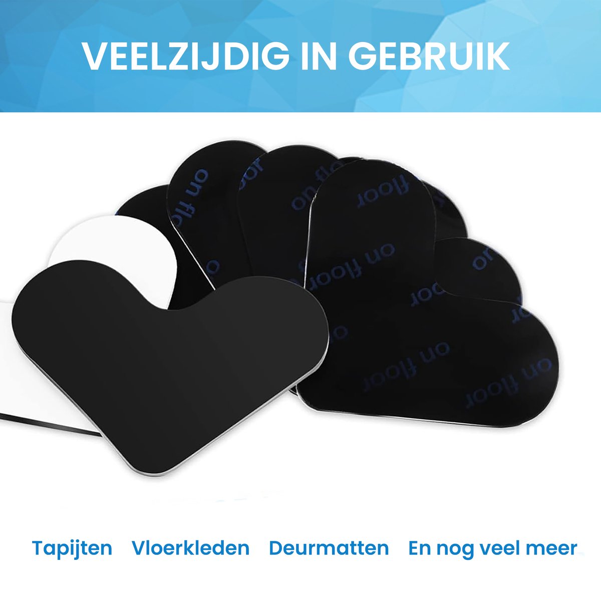 YONO Antislip Stickers Tapijt - Anti Slip Ondertapijt Vloerkleed - Rubber Zelfklevend Tapijttape - 4 Stuks