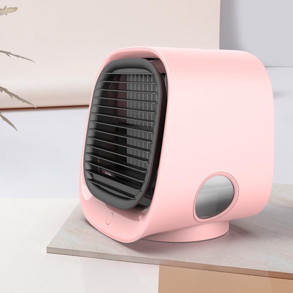 Aircooler Tafelventilator - Mini Luchtkoeler - USB Ventilator geschikt voor Tafel of Bureau - Roze