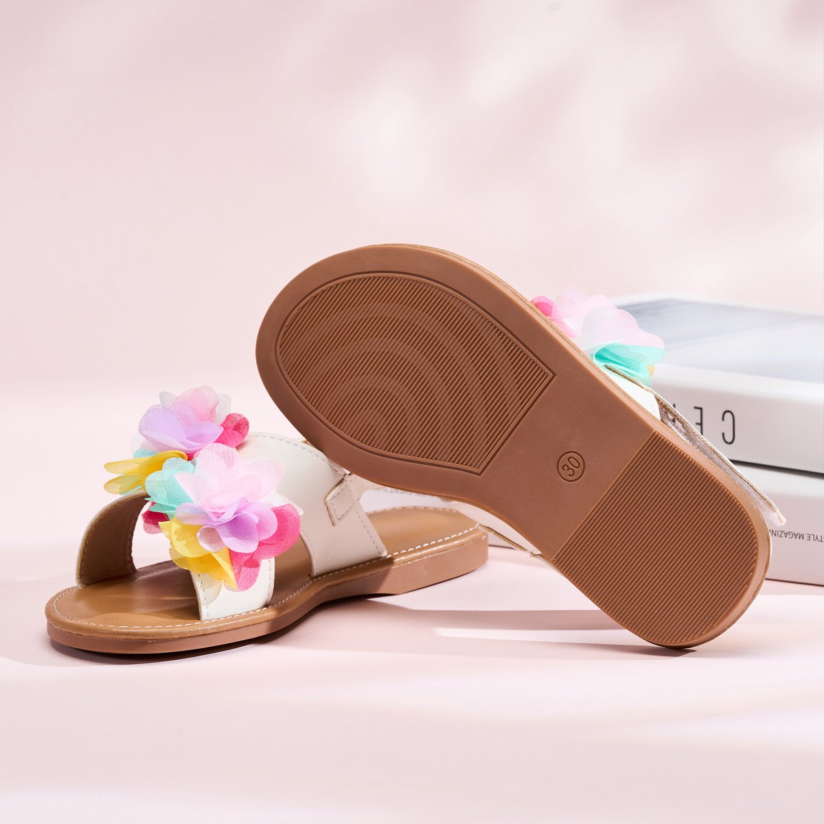 YONO Sandalen Meisje - Open Zomer Schoenen Meisjes - Wit - Maat 30