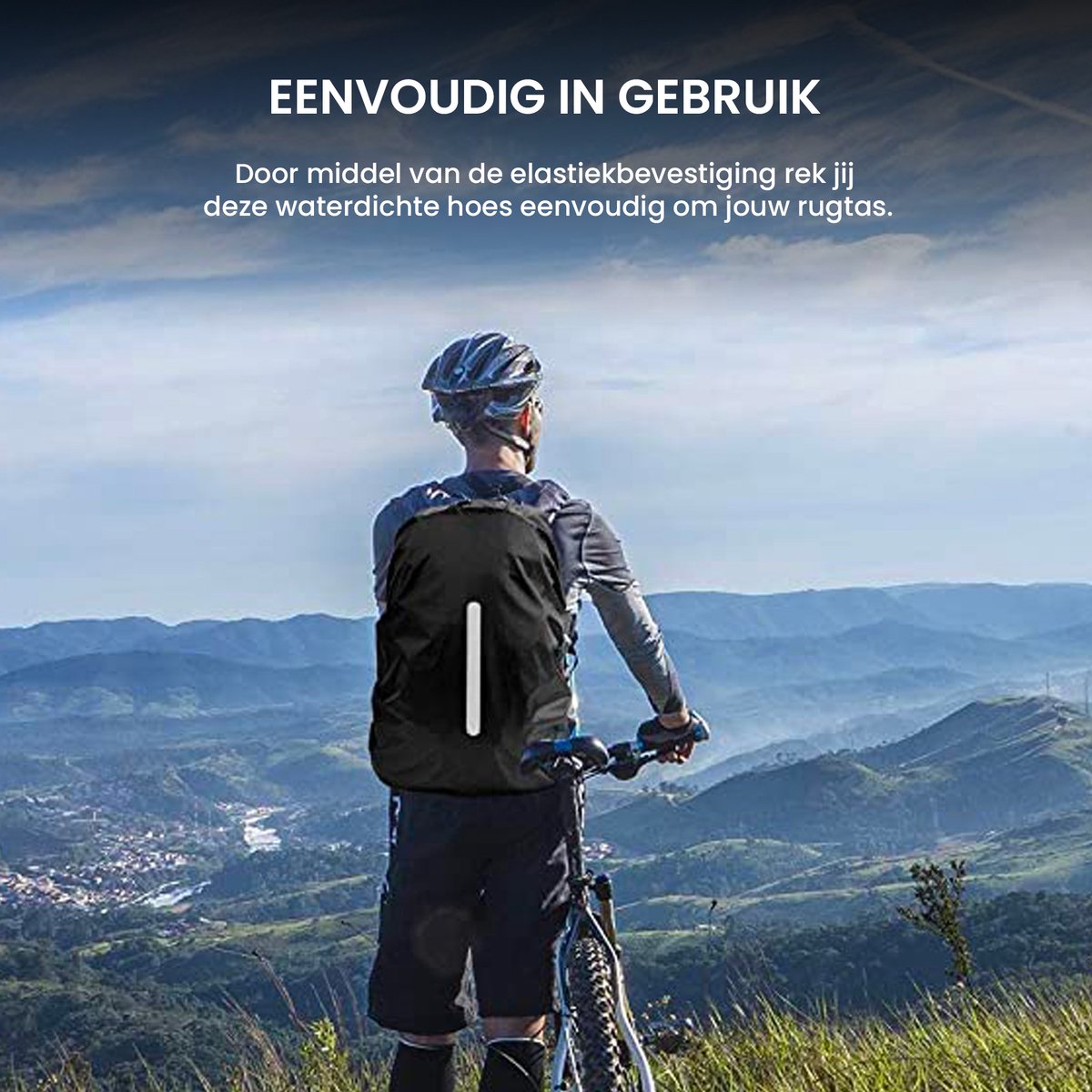 YONO Regenhoes Backpack Waterdicht - Reflecterende Rugzak Hoes Vliegtuig - 71 tot 80 Liter - Zwart - XXL