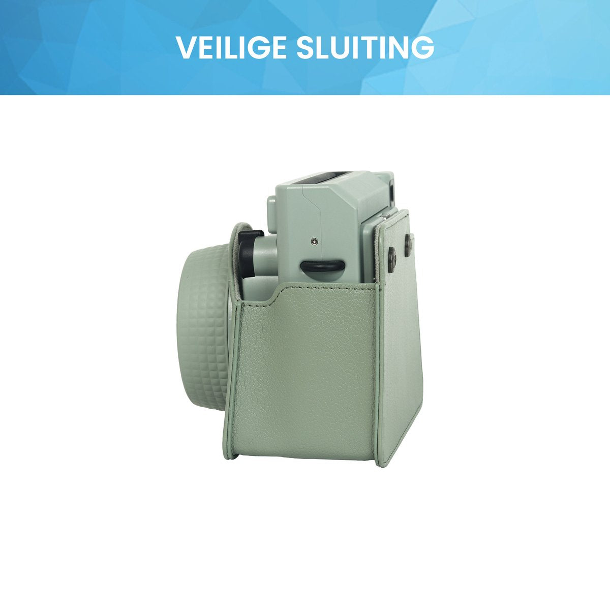 YONO Case geschikt voor Fujifilm Instax Wide 400 - Bescherm Hoes met Draagriem - Salie Groen