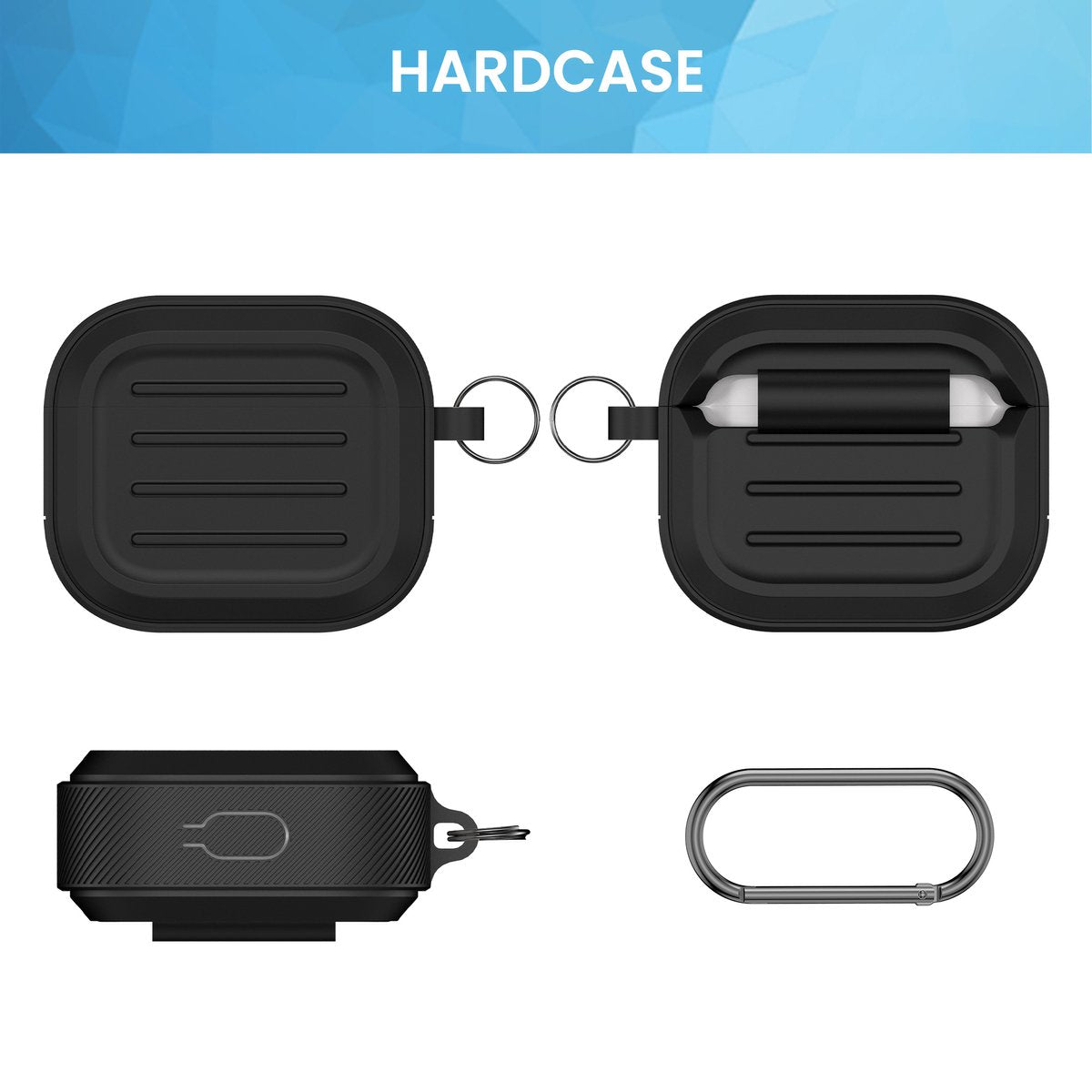 YONO Hoesje geschikt voor Apple Airpods 3 - Army Case - Zwart