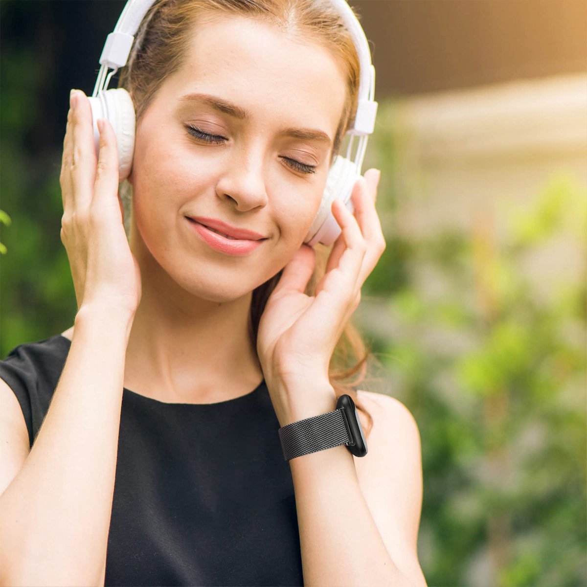 YONO Milanees Bandje geschikt voor Fitbit Versa 4 / Sense 2 – Grijs – Small