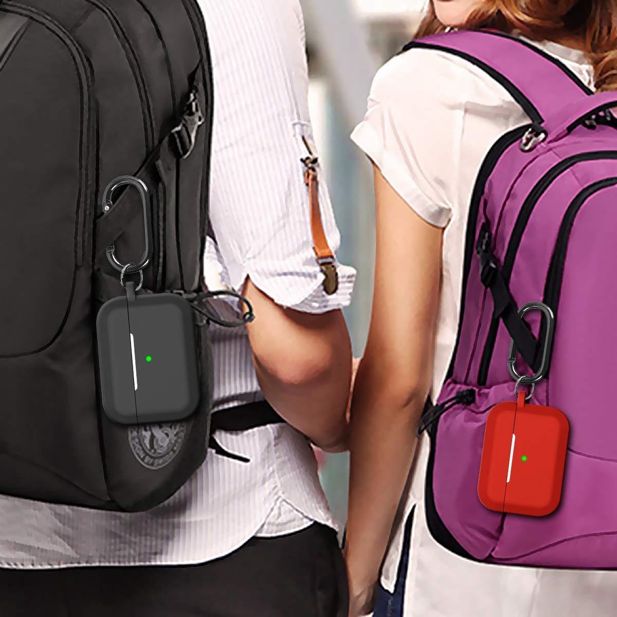 YONO Siliconen Hoesje geschikt voor Apple Airpods Pro 1 / 2 - Met Clip – Zwart