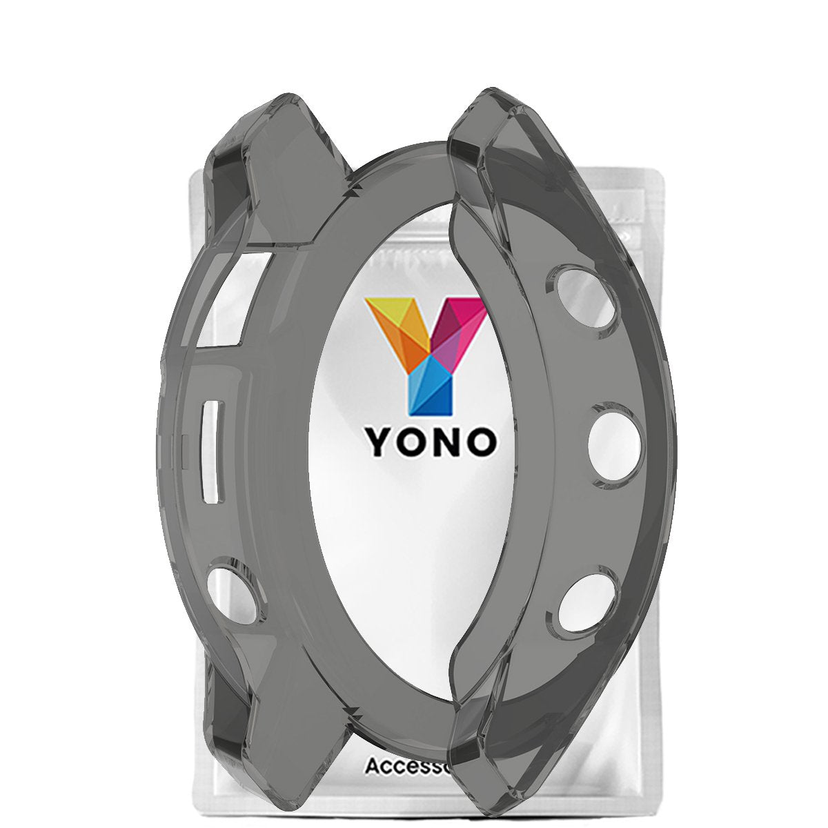 YONO Bumper geschikt voor Garmin Fenix 7X - Siliconen Hoesje - Bescherming Case - Transparant Zwart