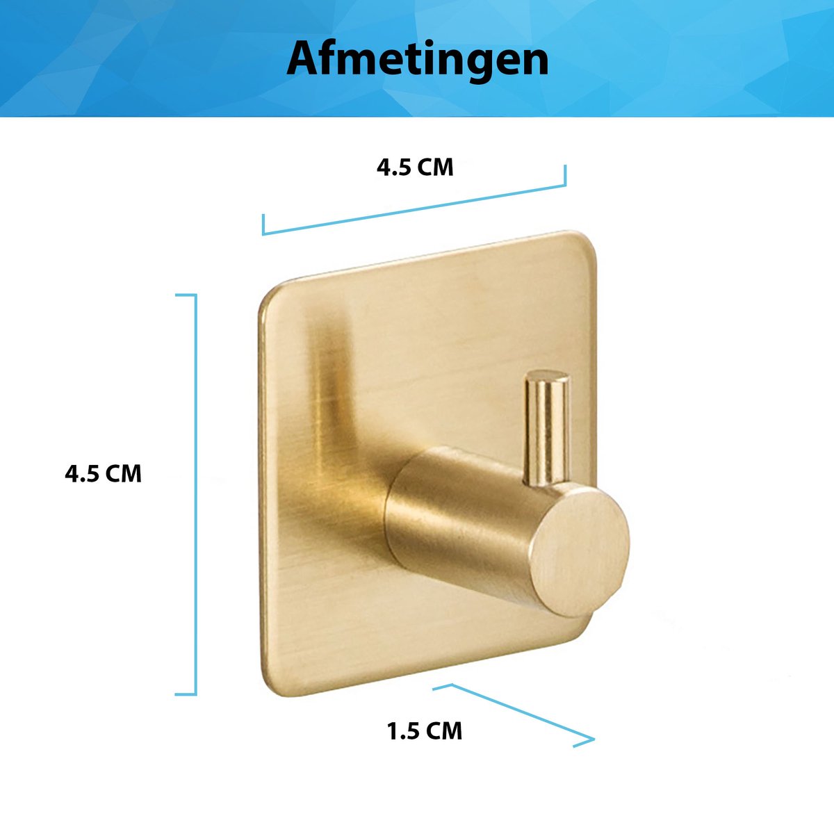 YONO Zelfklevende Haakjes – RVS Ophanghaakjes – Ultra Sterke Plakhaakjes – 4 Stuks – Goud
