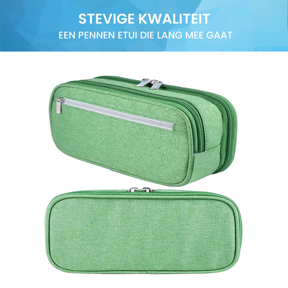 YONO Pennen Etui Large - Pennenzak voor Kinderen en Volwassenen - Schooletui voor Jongens en Meisjes - Back To School - Groen