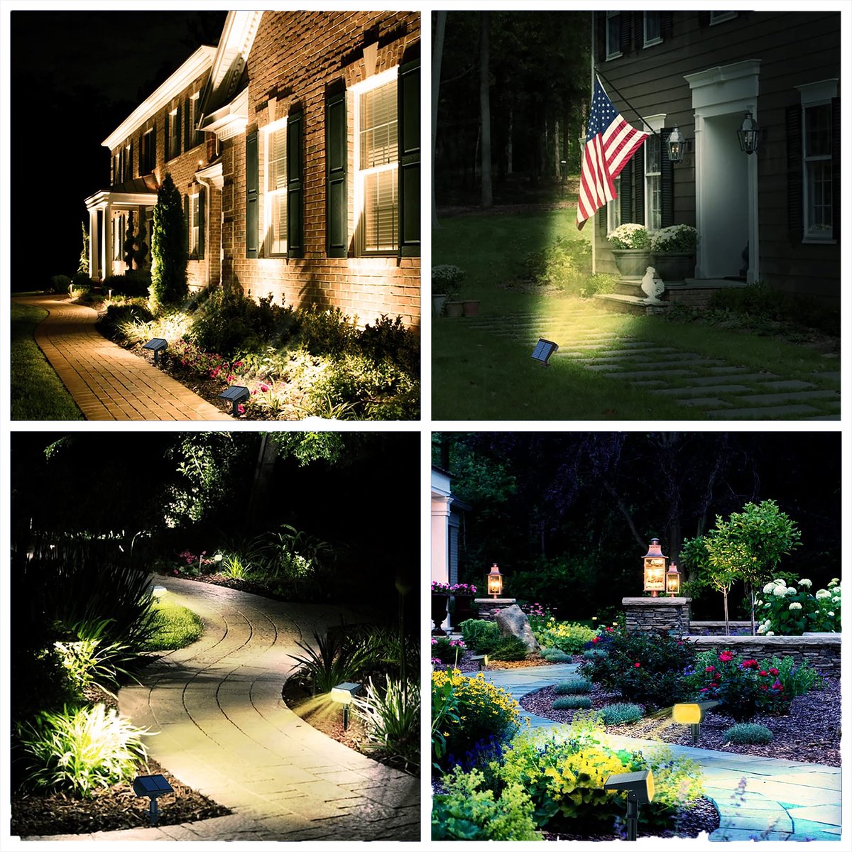 YONO Solar Tuinspots voor Buiten - Tuinverlichting op Zonne Energie - Prikspots - Warm Wit - 2 Stuks