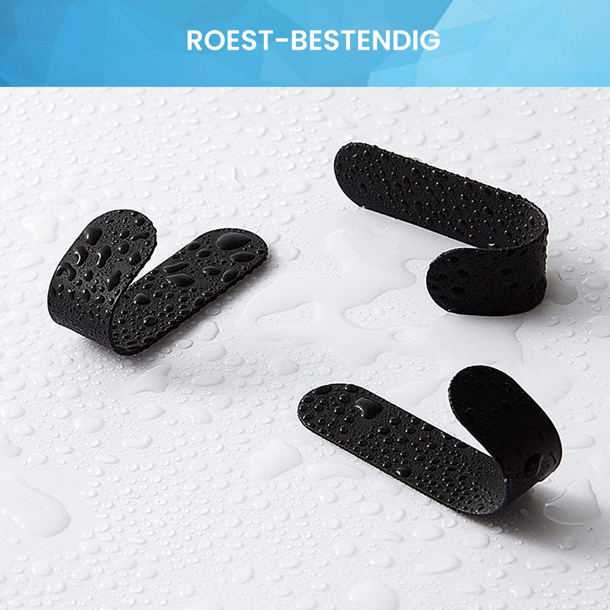 YONO Ophanghaken Zelfklevend - Plakhaakjes - Ophanghaakjes - Haak voor Wand / Muur / Deur - 5 Stuks - Zwart