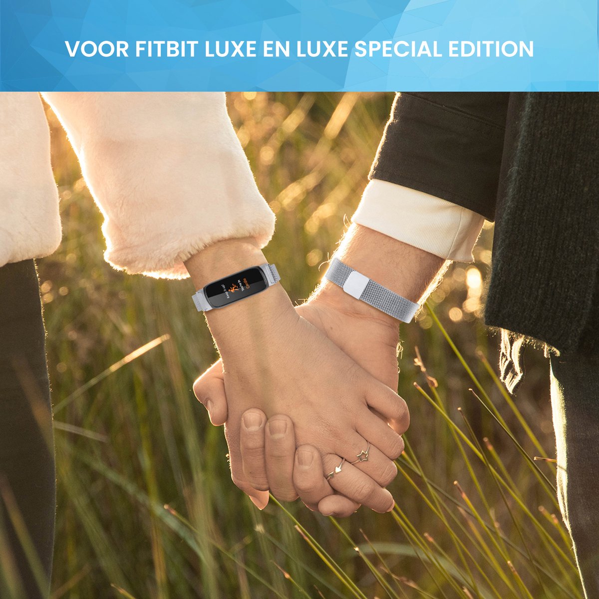 YONO Milanees Bandje geschikt voor Fitbit Inspire 3 - Stalen Milanese Band - Horlogeband / Polsband / Armband - Zilver