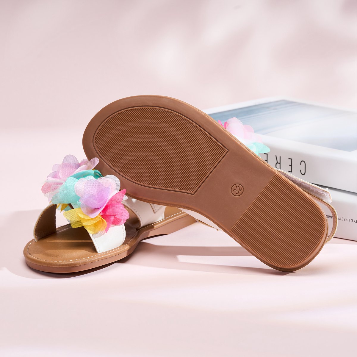 YONO Sandalen Meisje - Open Zomer Schoenen Meisjes - Wit - Maat 32