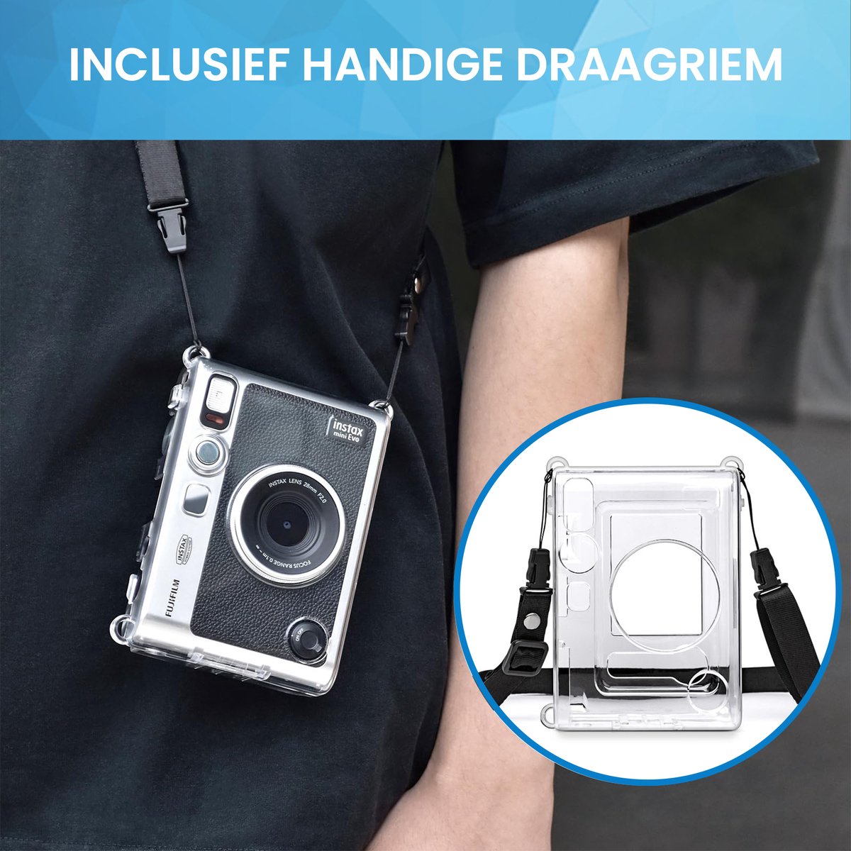 YONO Slim Case geschikt voor Fujifilm Instax Mini EVO - Hoesje - Transparant