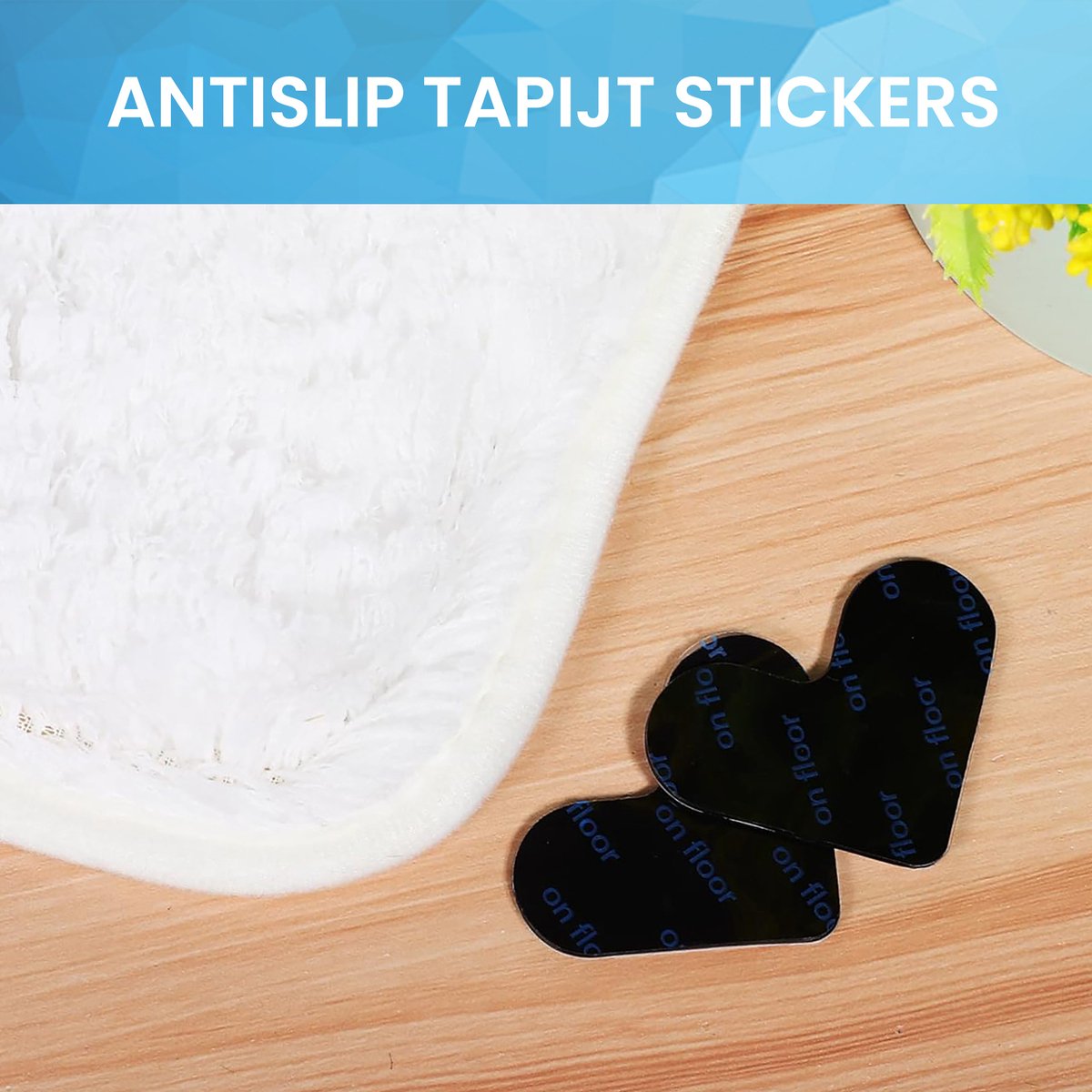 YONO Antislip Stickers Tapijt - Anti Slip Ondertapijt Vloerkleed - Rubber Zelfklevend Tapijttape - 4 Stuks
