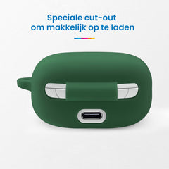 YONO Soft Case geschikt voor JBL Live Pro 2 TWS - Hoesje met Clip - Donkergroen