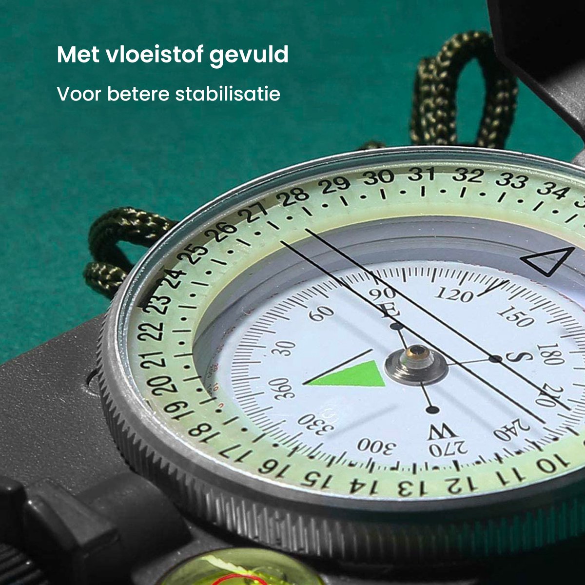 YONO Militair Kompas - Inklapbaar Kaart Compass voor Outdoor en Survival - Professioneel Metalen Design met Kaartlezer - Zwart