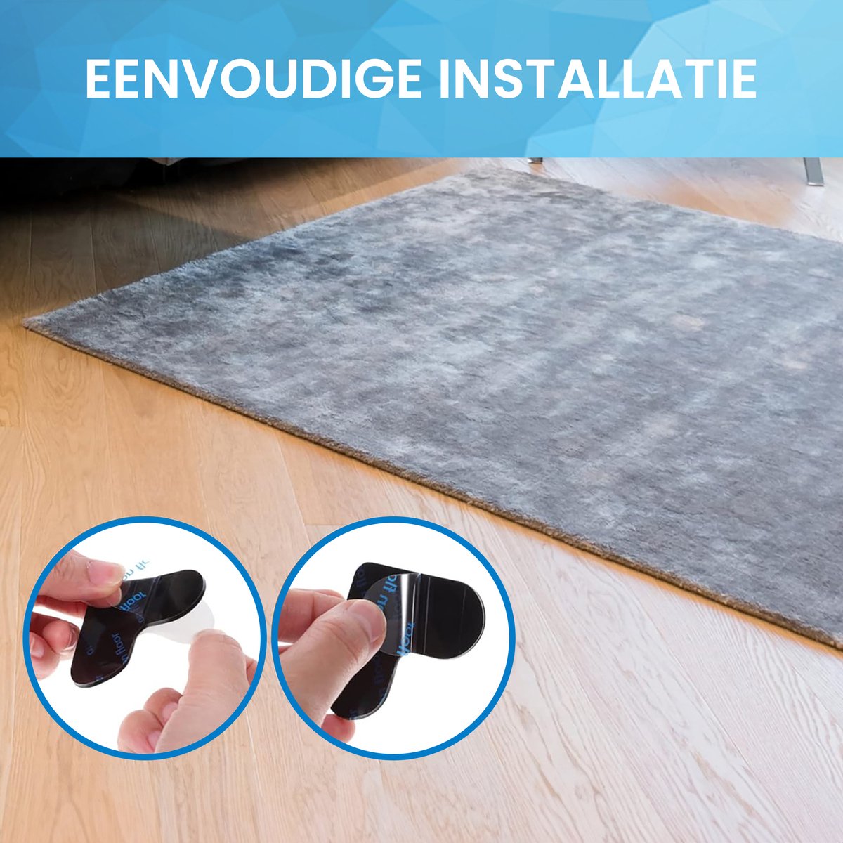 YONO Antislip Stickers Tapijt - Anti Slip Ondertapijt Vloerkleed - Rubber Zelfklevend Tapijttape - 4 Stuks