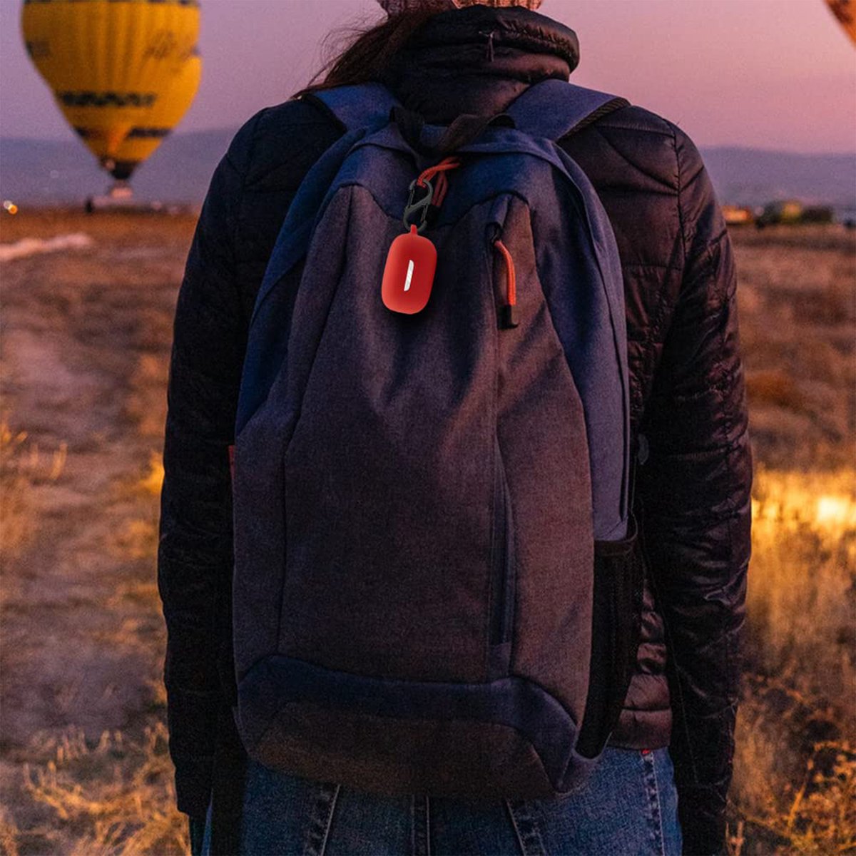 YONO Soft Case geschikt voor JBL Live Pro 2 TWS - Hoesje met Clip - Rood