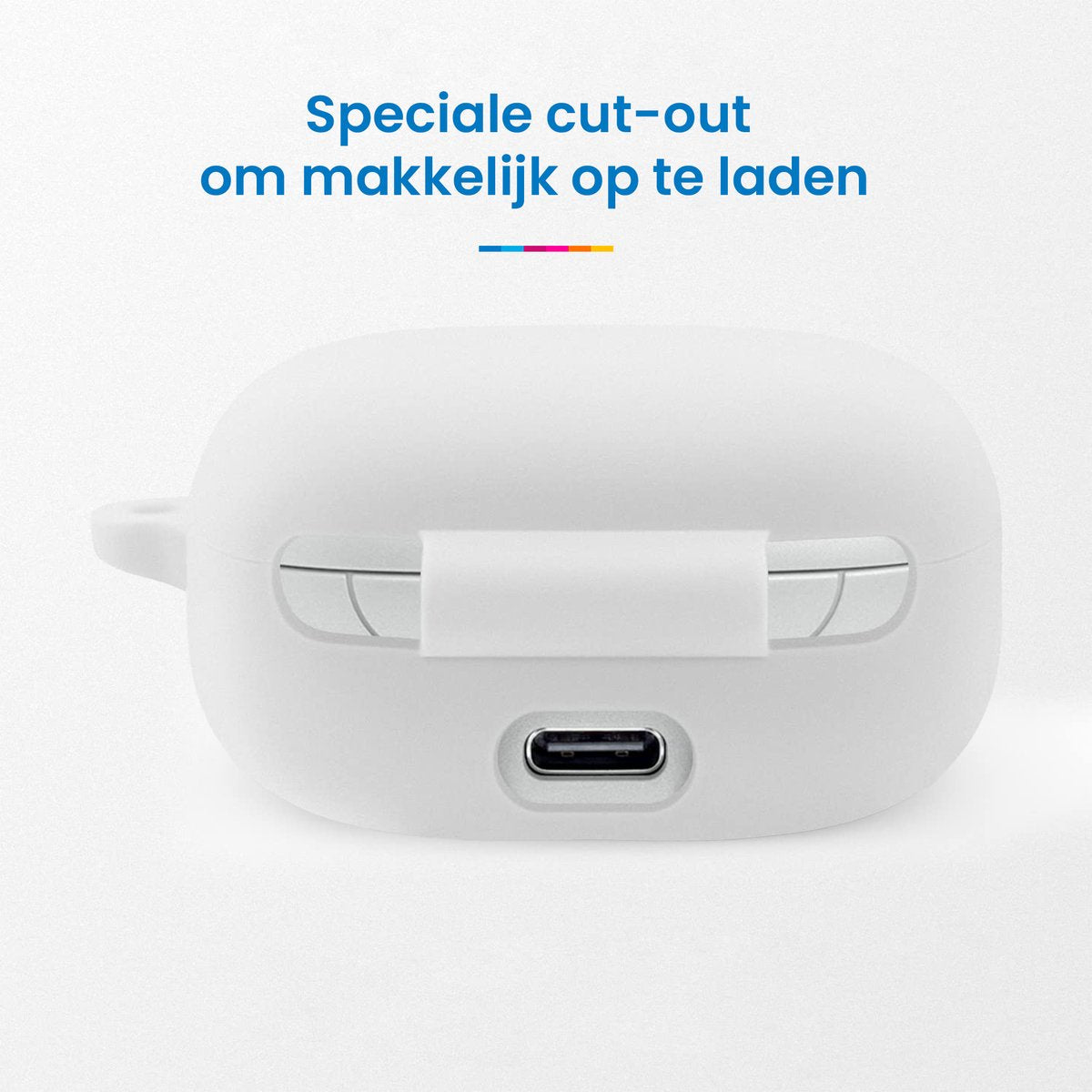 YONO Soft Case geschikt voor JBL Live Pro 2 TWS - Hoesje met Clip - Wit