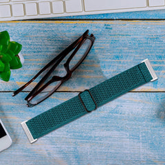 YONO Nylon Stretch Bandje geschikt voor Fitbit Versa 4 / Sense 2 - Vervangende Stoffen Armband - Sapphire