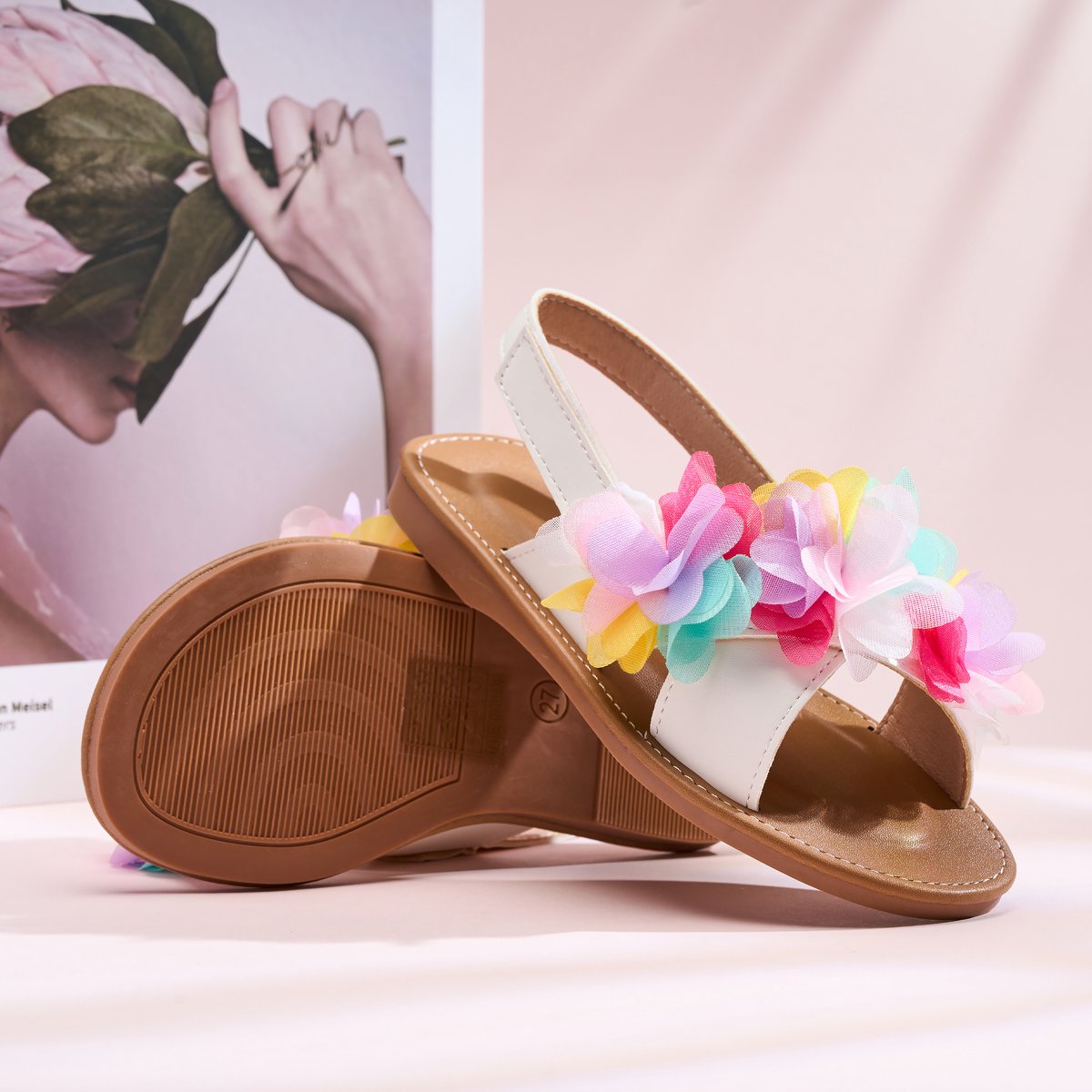 YONO Sandalen Meisje - Open Zomer Schoenen Meisjes - Wit - Maat 27