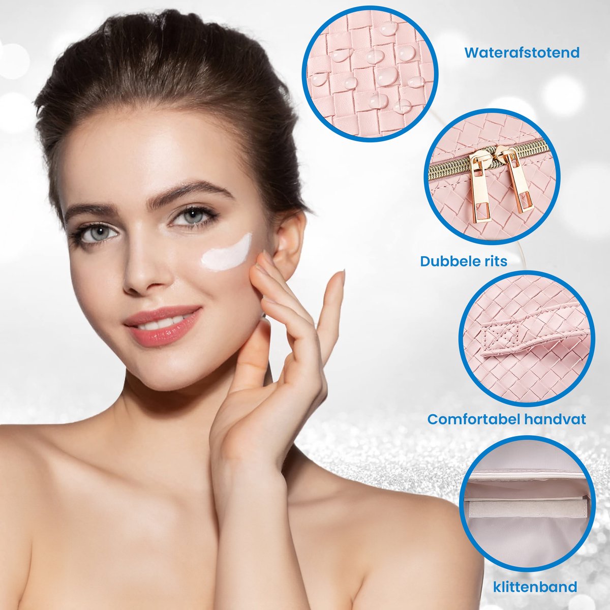 YONO Reis Make Up Tas - Toilettas Etui - Cosmetica Tas - Beauty Case Organizer - Large - Roze