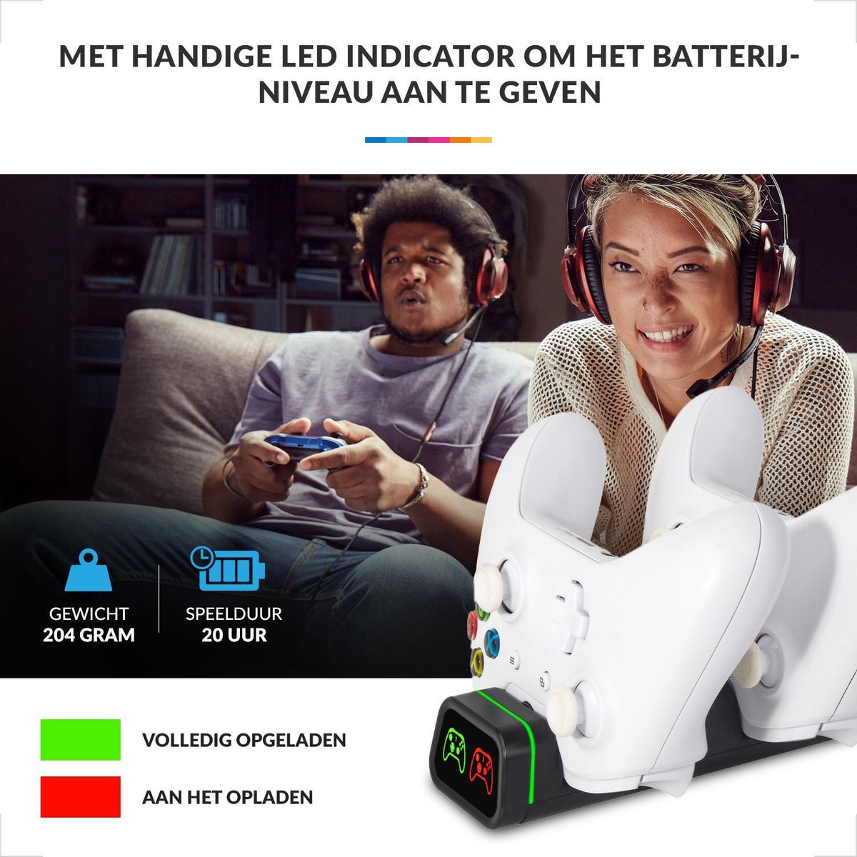 YONO Oplaadstation geschikt voor Xbox Series X / S Controller – Oplader met 2 Oplaadbare Accu / Batterij – Play and Charge Kit