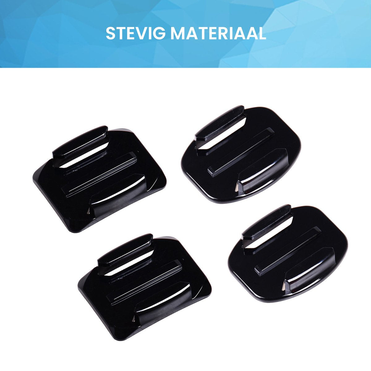 YONO Adhesive Mounts geschikt voor GoPro - 2 Flat en 2 Curved - Zelfklevend